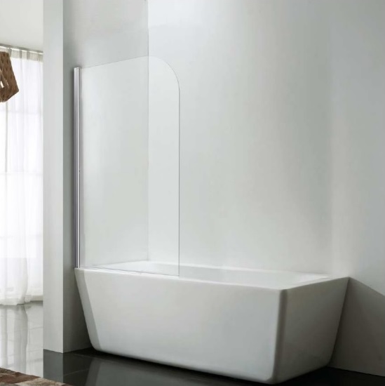 SEMI FRAMELESS SWIVEL BATH SCREEN: Glass Thickness 6mm Height 1400mm